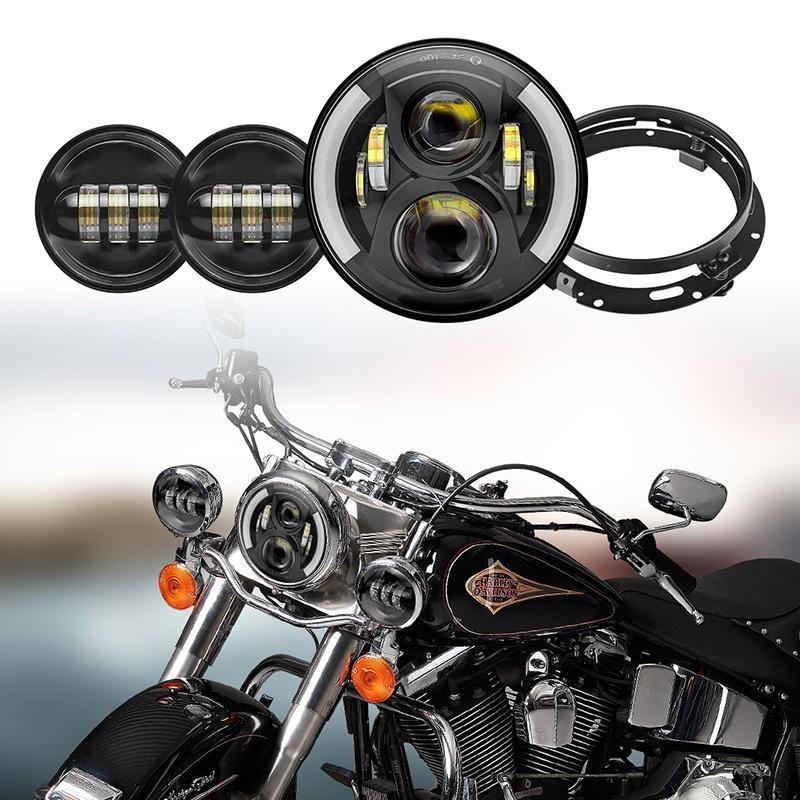 Harley Davidson 7 Inch Led Headlight + Passing Driving 