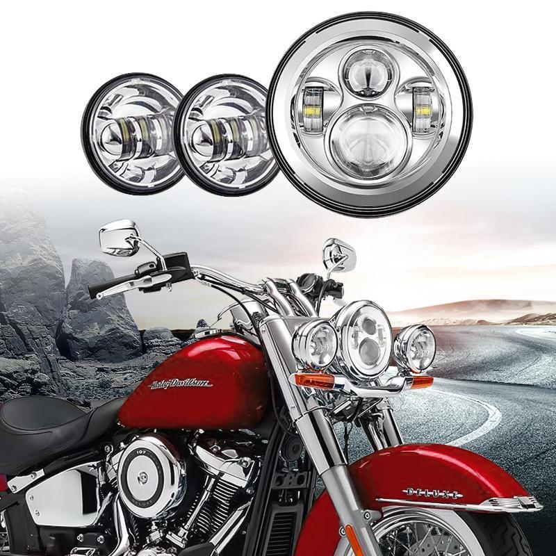 Harley Daymaker LED Headlight Passing Bracket Combo