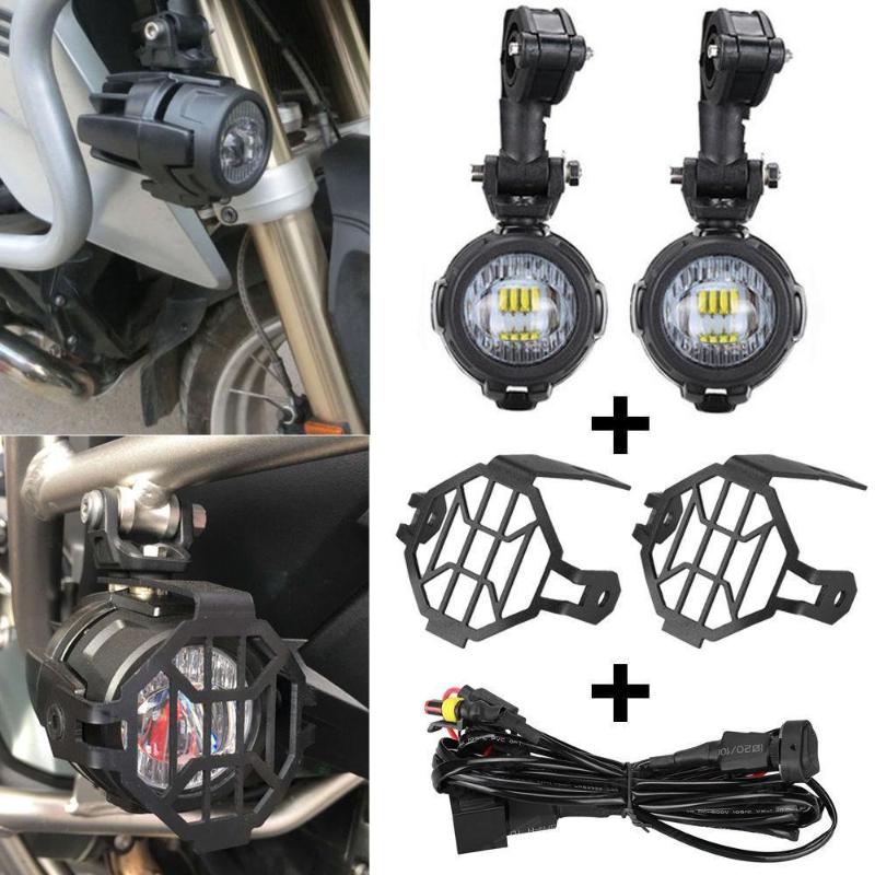 Harley LED Auxiliary Fog Lights With Protector Guard Covers