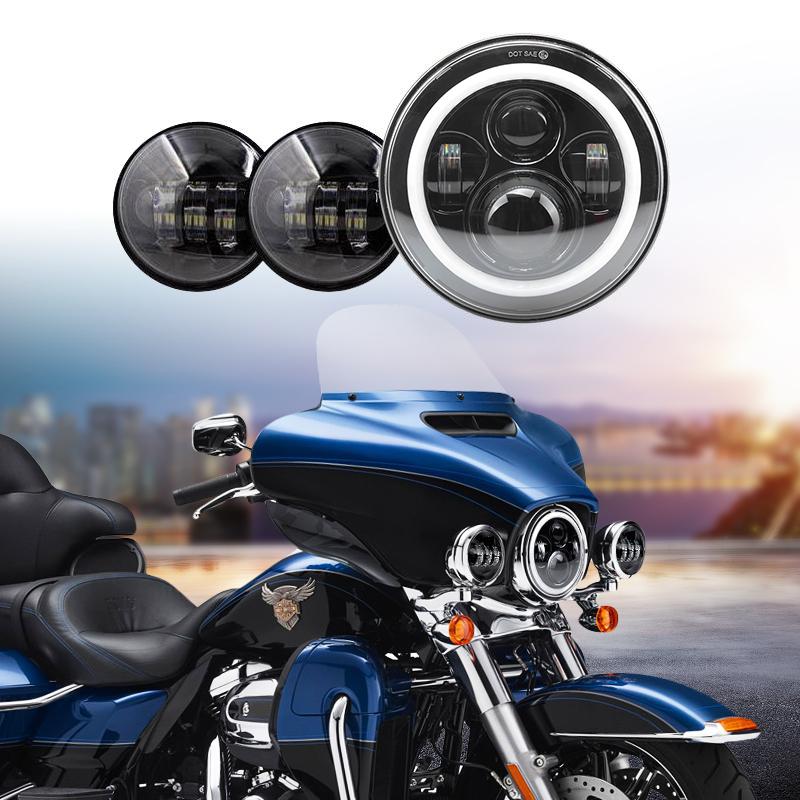 Harley LED Halo Headlight &Turn Signal + Passing Lights