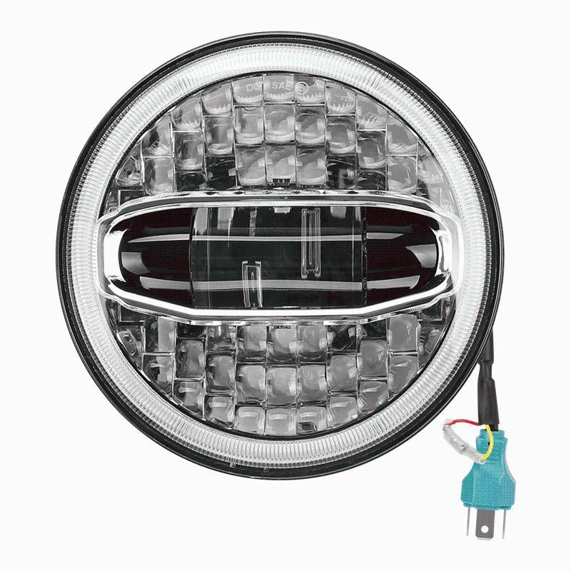 Harley LED Motorcycle Headlight With Blue White Halo DRL