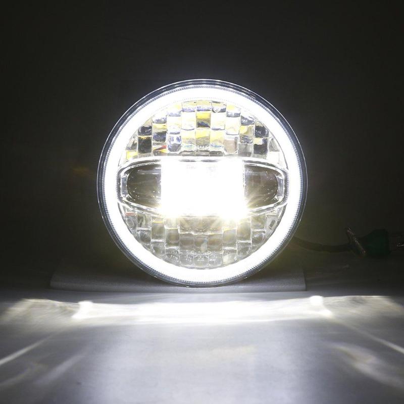 Harley LED Motorcycle Headlight With Blue White Halo DRL