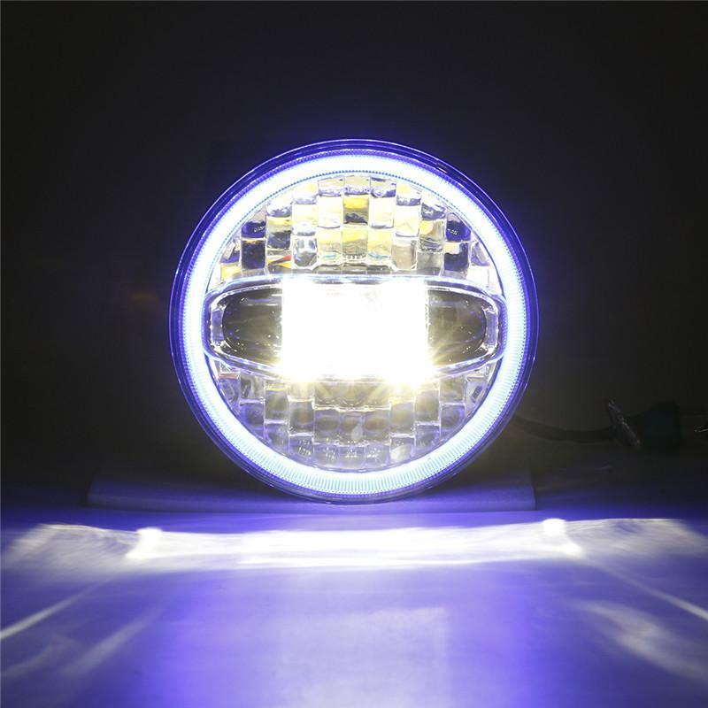 Harley LED Motorcycle Headlight With Blue White Halo DRL