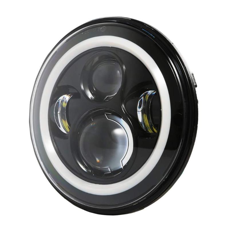 Harley 7 Inch LED Headlights with White Halo and Turn Signal Lights + 4.5 Inch LED Halo Fog Lights