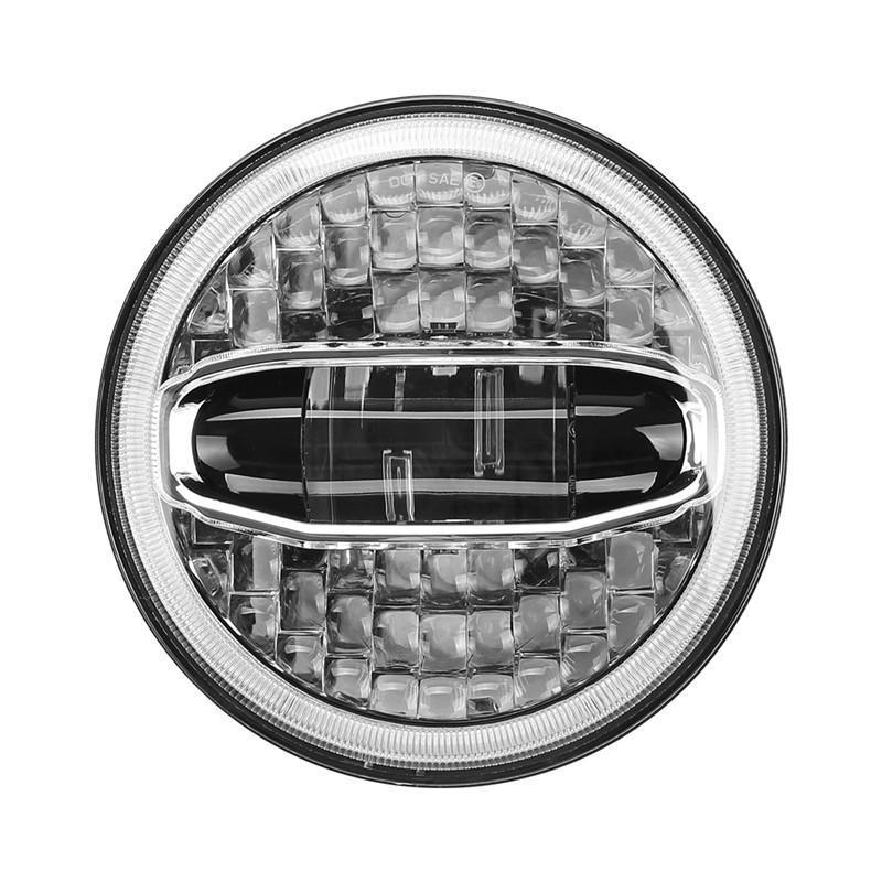Harley LED Motorcycle Headlight With Blue White Halo DRL