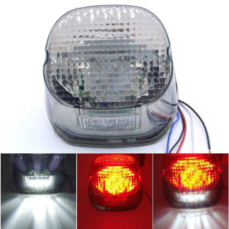 Harley Smoke Lens LED Tail Light With License Plate Lamp