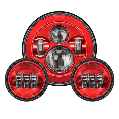 Harley LED Headlight and Fog Lights Jelly Color Set