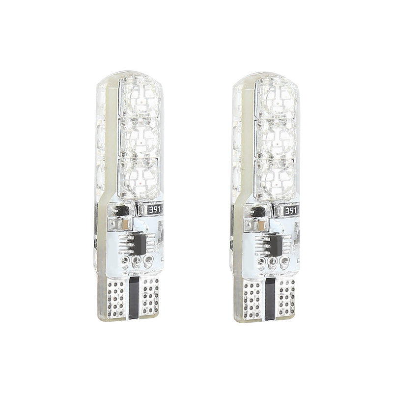 T10 6SMD 5050 RGB LED Car Interior Light Bulbs w/Remote Control