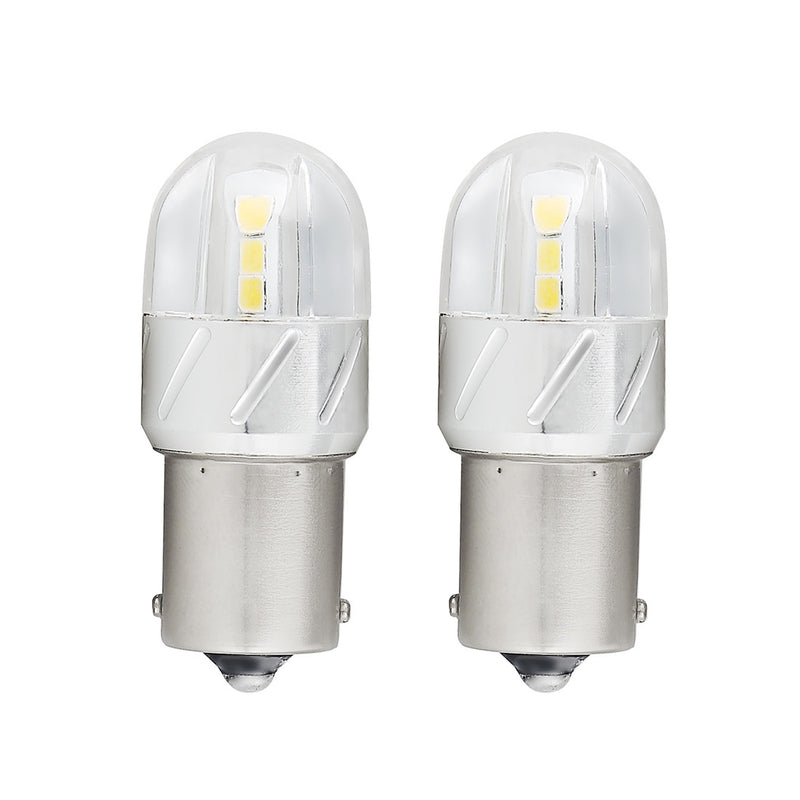 3030 6SMD 18W Car LED Turn Signal Light BA15S 1156 White Bulbs - LED Factory Mart