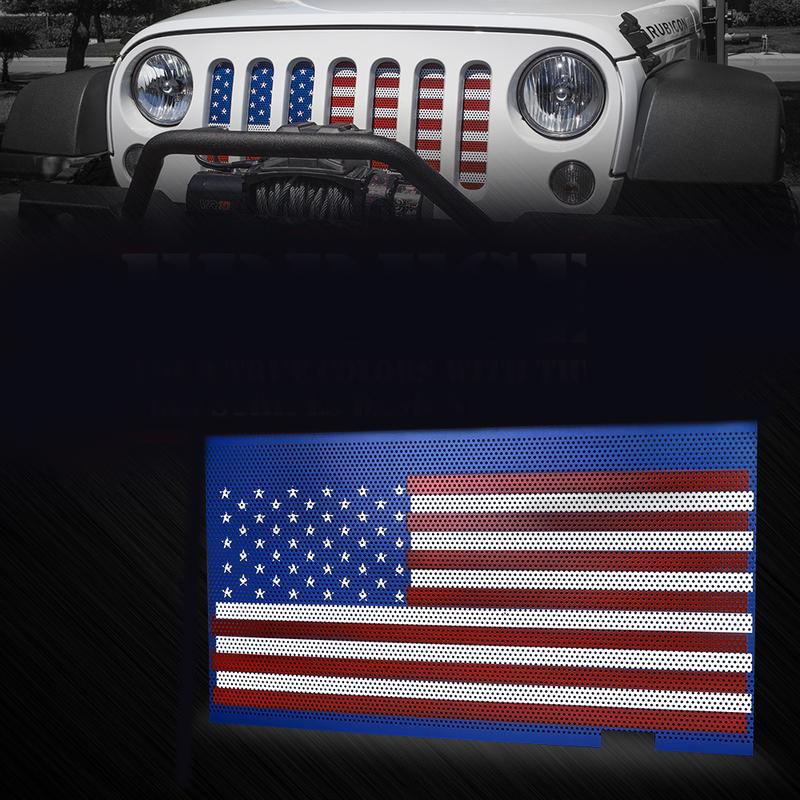 Jeep Grill Mesh Insert With USA Flag