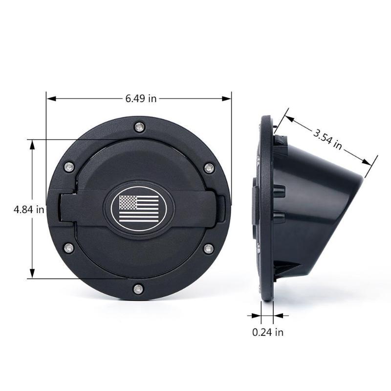 2007+ Jeep Wrangler HD Style Fuel Gas Tank Cap Cover With U.S. Flag 