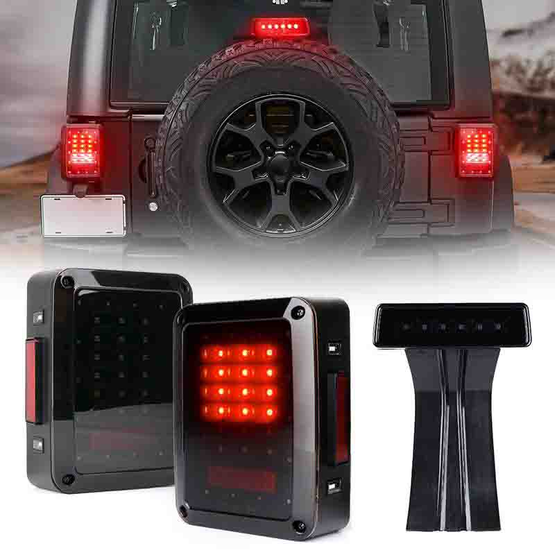 Jeep Wrangler JK LED Tail Lights and Third Brake Light