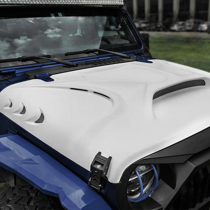 Jeep Wrangler JL Gladiator Fiberglass Hood with Open Air Scoop