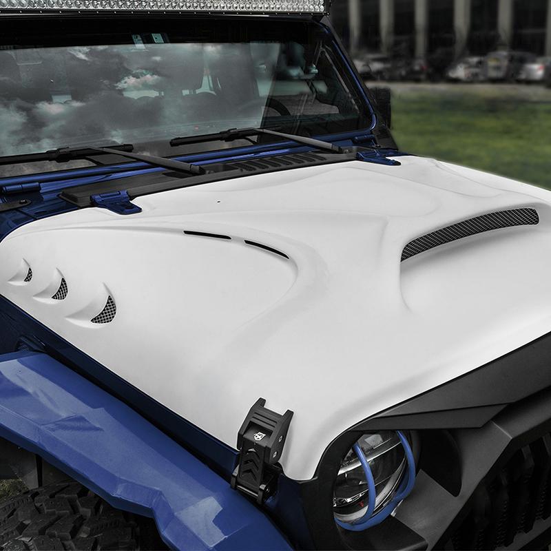 Jeep Wrangler JL Gladiator Fiberglass Hood with Open Air Scoop