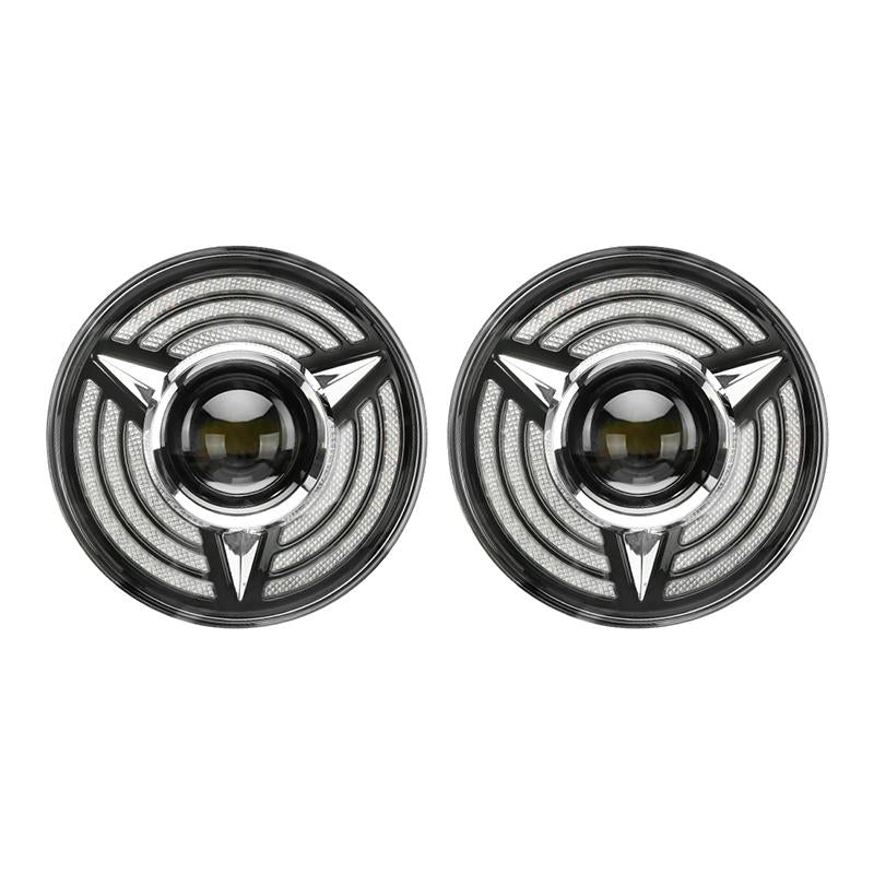 Beast Series LED Halo Headlights With DRL and Sequential Turn Signal Lights For 1997+ Jeep Wrangler JK/TJ/CJ/LJ/JL & Gladiator JT