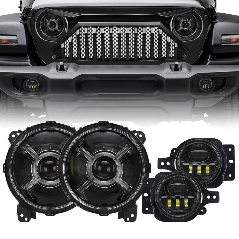 Jeep JL demon eyes headlights and fog lights