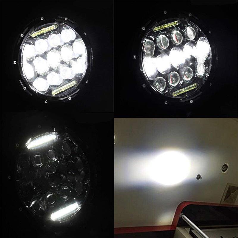 75W CREE LED Headlight DRL Hi/Lo Beam+9" headlight bracket