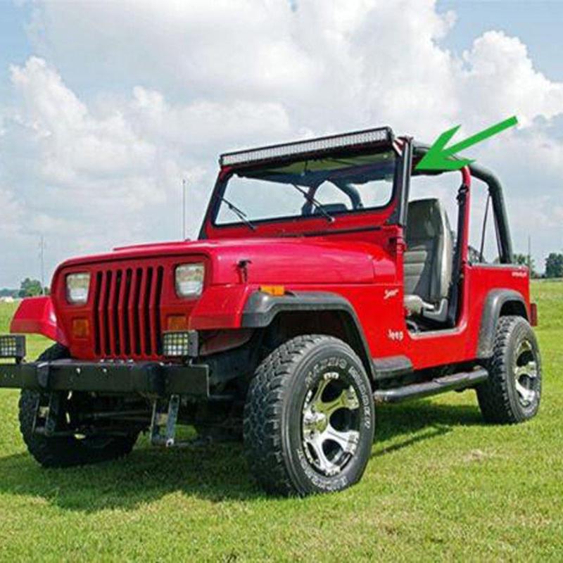 Jeep Wrangle Lights Bar Steel Windshield Mounting Brackets front side