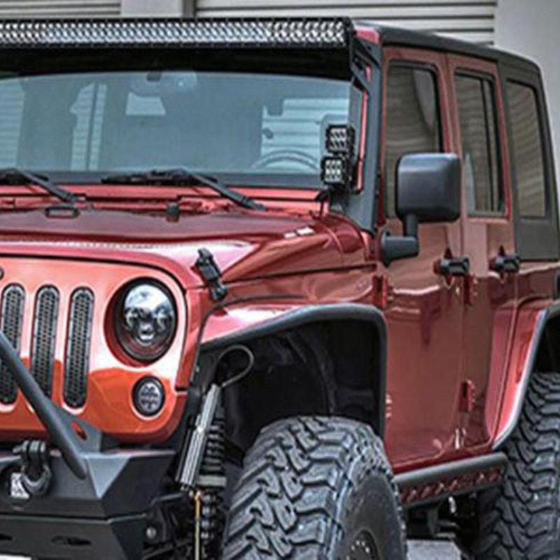 Jeep Wrangle Lights Bar Steel Windshield Mounting Brackets front side