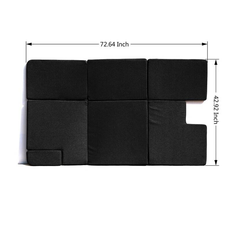 Black Portable Sleeping Pad Cushion Fits Jeep Wrangler JKU