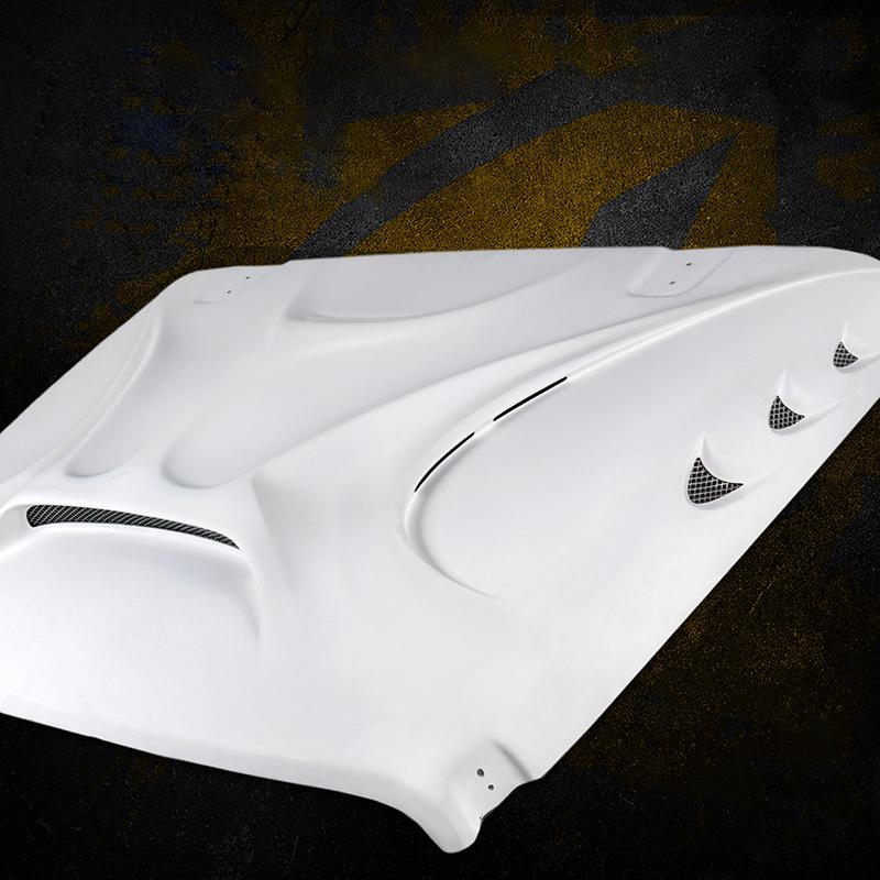 Jeep Wrangler JL Gladiator Fiberglass Hood with Open Air Scoop