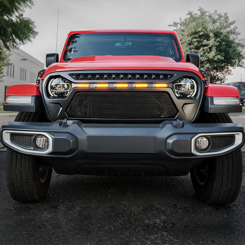 Jeep Wrangler JL & Gladiator Angry Grille With Amber Lights