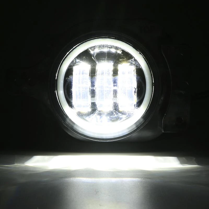 Classic 9" Halo LED Headlights With DRL & Amber Turn Signals & LED Halo Fog Lights For 2018-Later Jeep Wrangler JL And Gladiator JT