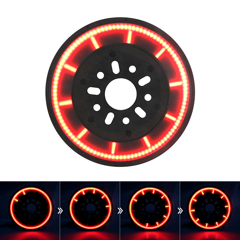 Smoked 14" Cyclone Series 3rd Spare Tire LED Brake Light For 07-18 Jeep Wrangler JK