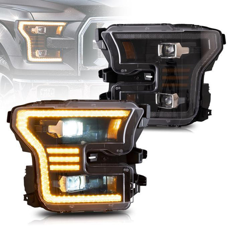 LED Projector Headlights For FORD F150 Halogen Models 2015-2017