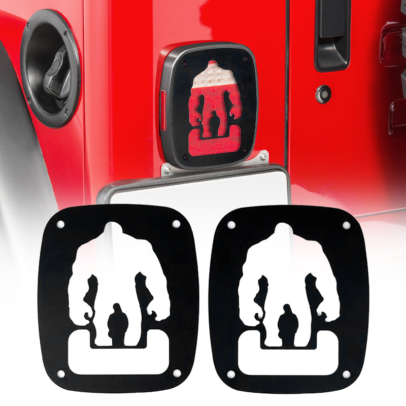Lack Rear Taillight Cover with Hulk Design for 1985 - 2006 Jeep Wrangler YJ TJ