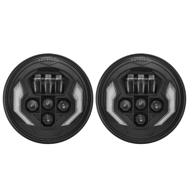 7" LED Lights Round LED Headlights With Turn Signals & Fog Lights for Jeep Wrangler JK