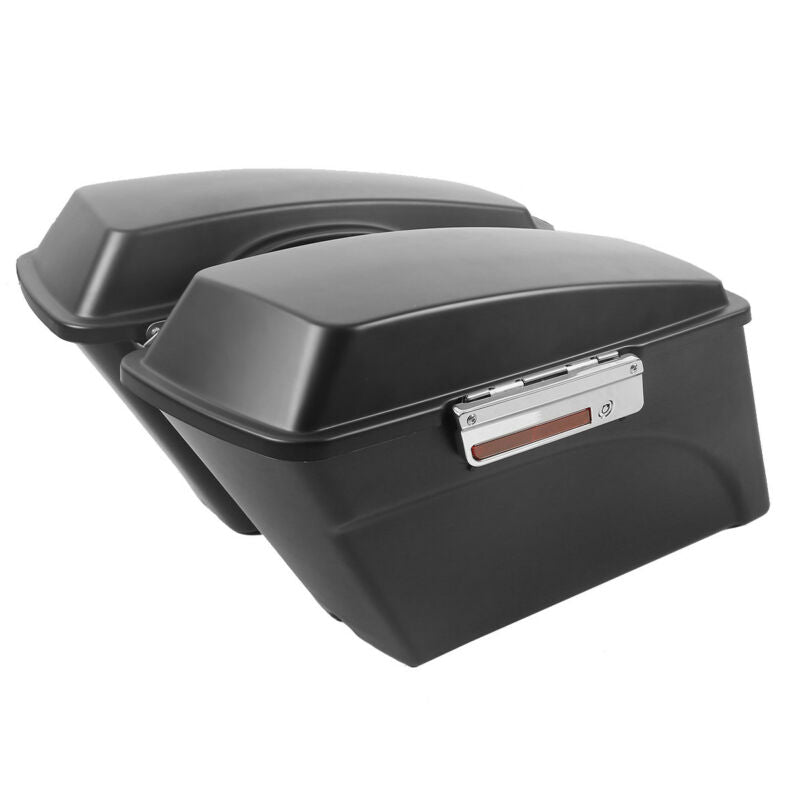 Matte Black Hard Motorcycle Saddlebags For Harley Softail Touring Road Street Glide 93-13