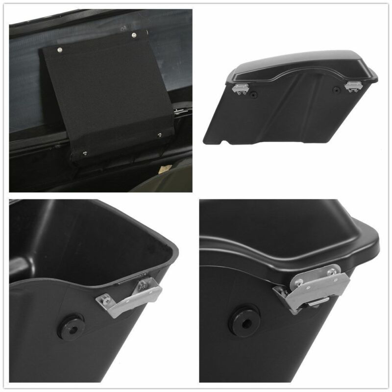 Matte Black Hard Motorcycle Saddlebags For Harley Softail Touring Road Street Glide 93-13