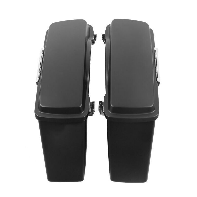 Matte Black Hard Motorcycle Saddlebags For Harley Softail Touring Road Street Glide 93-13