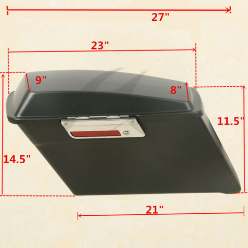 Matte Black Hard Motorcycle Saddlebags For Harley Softail Touring Road Street Glide 93-13