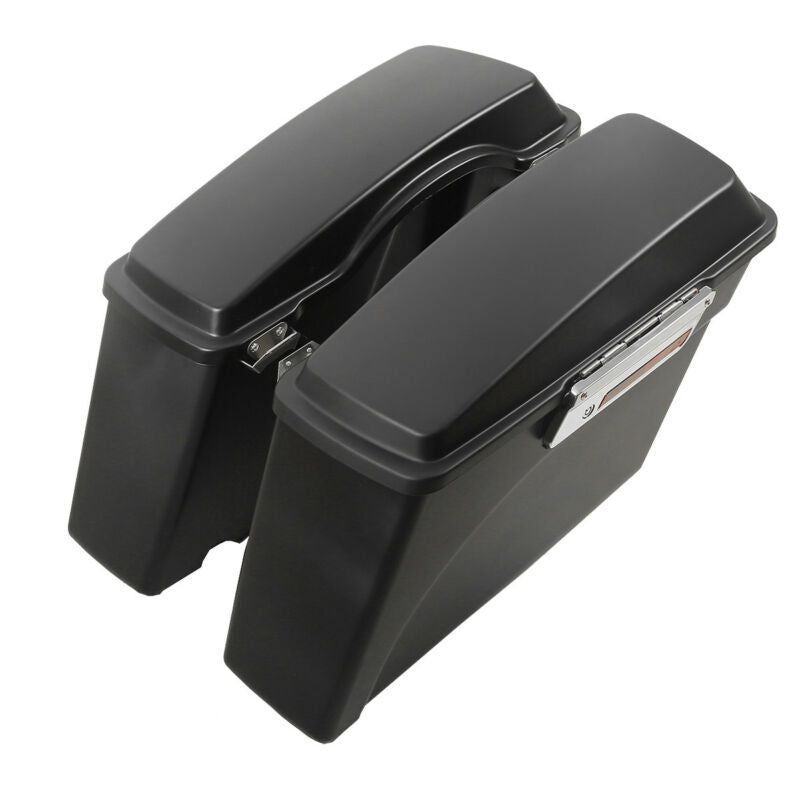 Matte Black Hard Motorcycle Saddlebags For Harley Softail Touring Road Street Glide 93-13