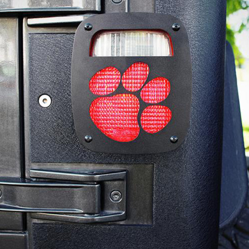 Paw Print Black Rear Taillight Cover for