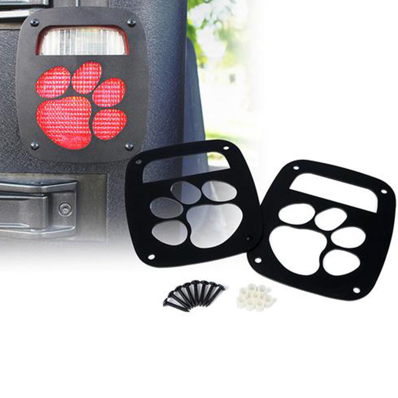 Paw Print Black Rear Taillight Cover for