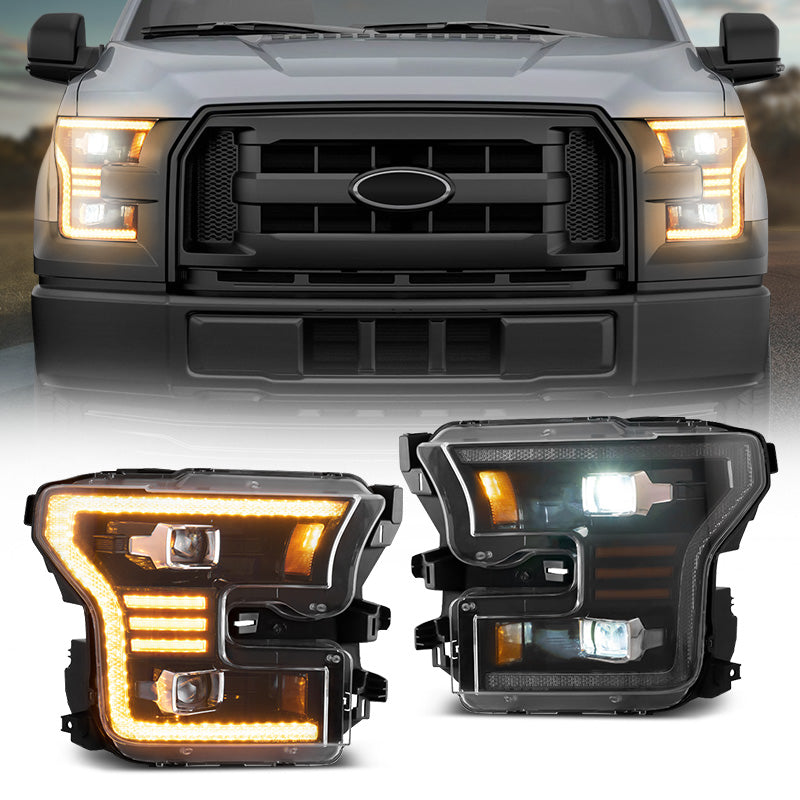 Projector Headlights For Ford F150 Halogen Models 2015-2017