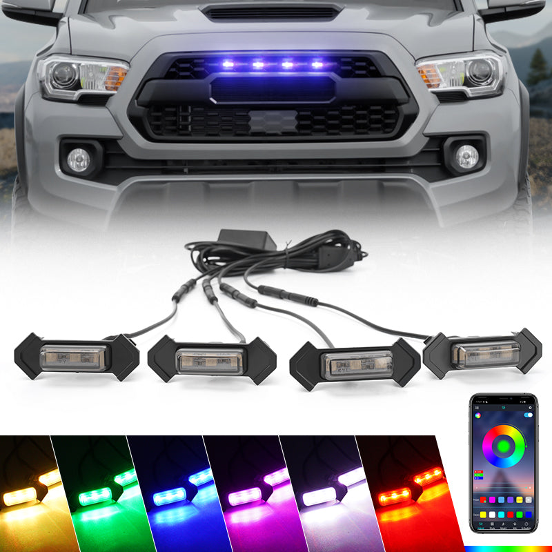 RGB Front LED Grille Lights Kit For 2016-Later Tacoma TRD PRO
