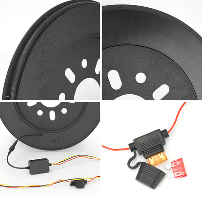 14" Dual Spare Tire RGB LED Brake Light for Jeep Wrangler 