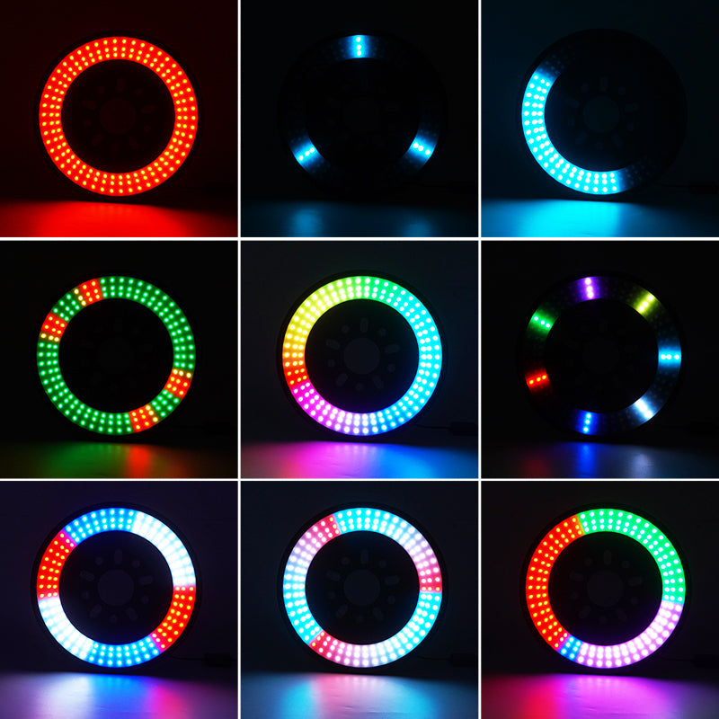 14" Dual Spare Tire RGB LED Brake Light for Jeep Wrangler 