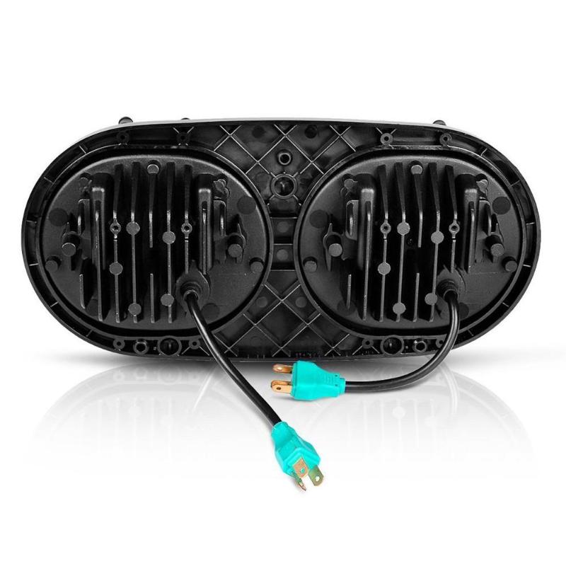 Road-Glide Dual LED Motorcycles Halo Headlight Assembly black