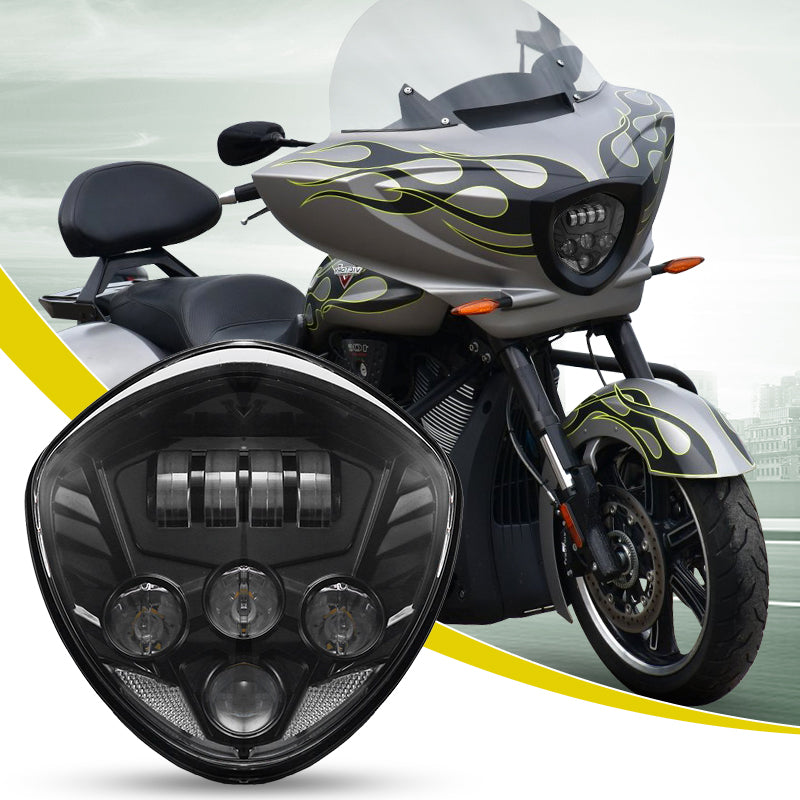 Chrome / Black Victory LED Headlight Kit Cross Country