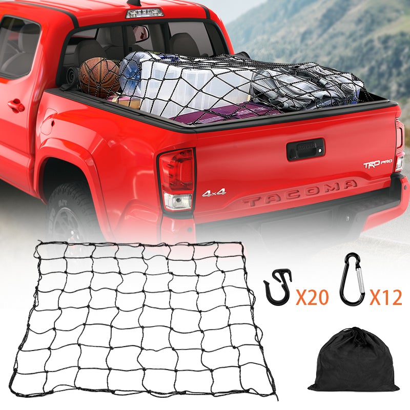 Short 5FT Bed Noctilucent Cargo Net For Toyota Tacoma