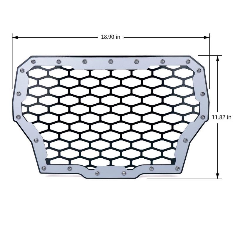Silver Steel Mesh Grille For 2017 Polaris RZR Turbo Models