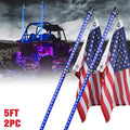 Raven Series 5ft LED Smoked Whip Light with U.S. Flag