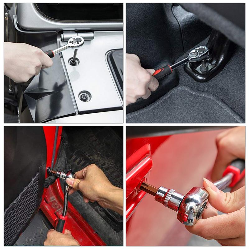 Universal Socket Wrench Kit Hardtop Door Removal Torx Tool Sets for 1997-2020 Jeep Wrangler TJ CJ LJ JK JKU JL JT Rubicon Sahara Sports