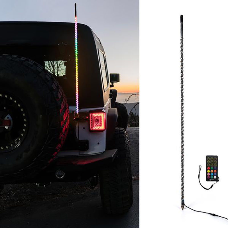 4ft CB Radio Antenna with Spiral Amber LED Whip Lights