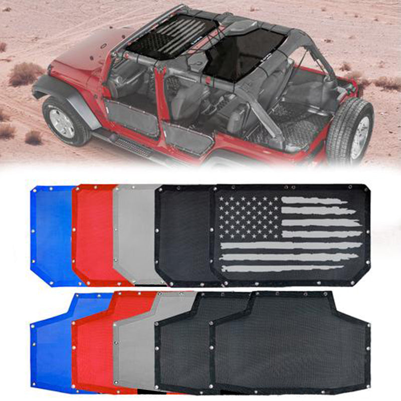 Top Mesh Sun Shade for 2007-2018 Jeep Wrangler JKU 4 Door